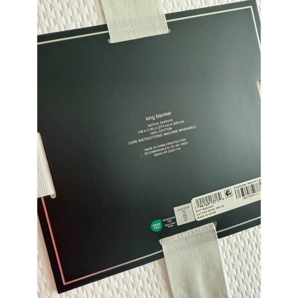 Hudson Park Collection Lattice Texture Blanket King , brand new White - Picture 11 of 11